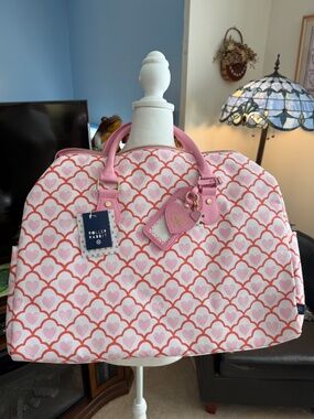 NEW Roller Rabbit X Target Pink Geo Hearts Softside Duffle Bag